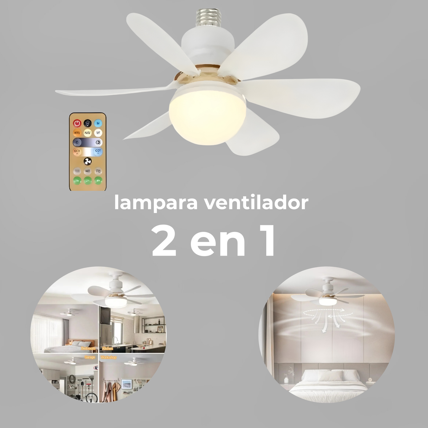 Ventilador lampara 2 en 1
