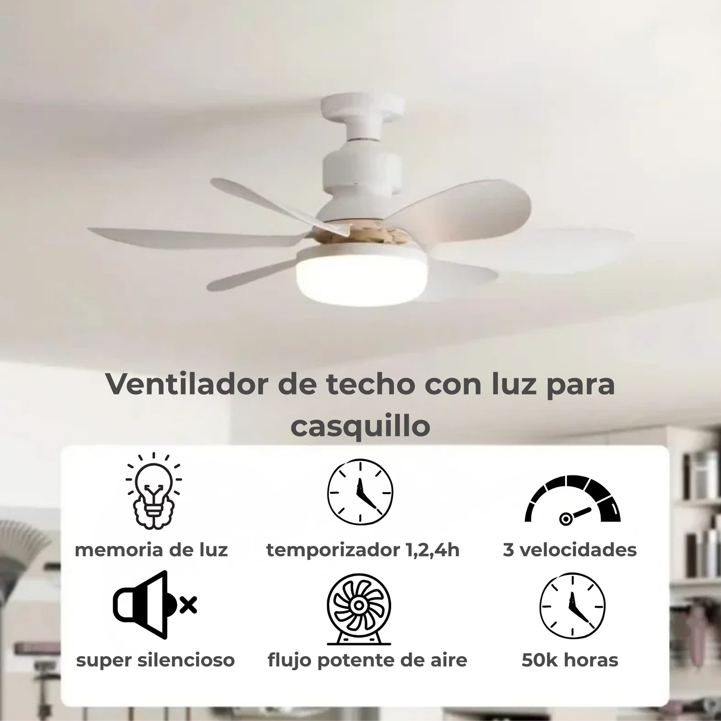 Ventilador lampara 2 en 1
